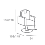 Heren kappersstoel Borg - Afbeelding 2