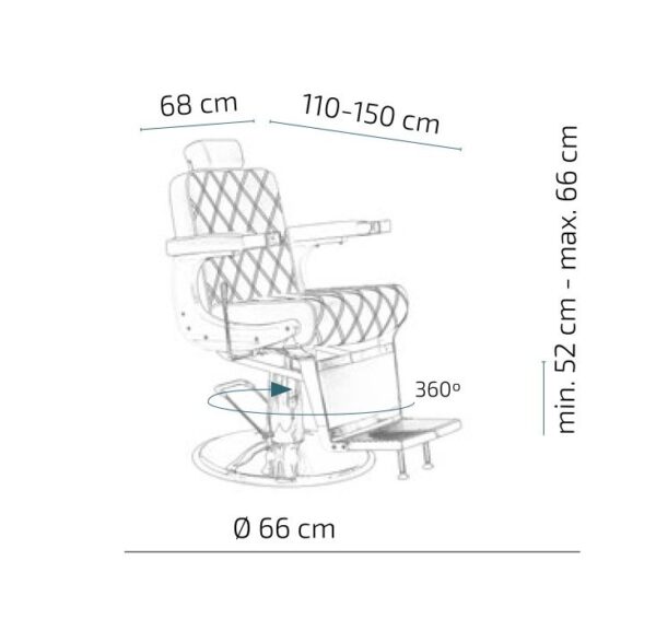 Barberstoel Lagerfeld - Afbeelding 2