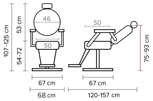 Barberstoel  Romeo Bruin - Afbeelding 5