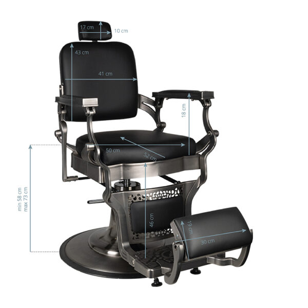 Gabbiano Barberstoel Corrado Satin Zwart  6