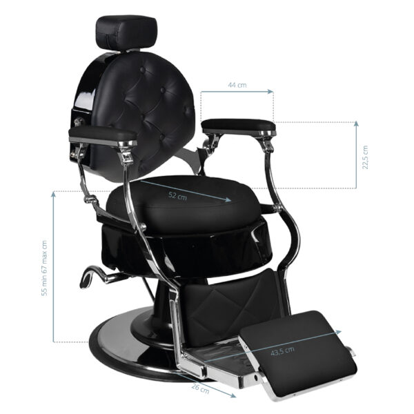 Gabbiano Barberstoel Ettore Zwart  4