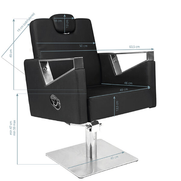 Gabbiano Barberstoel Vilnius Zwart  6