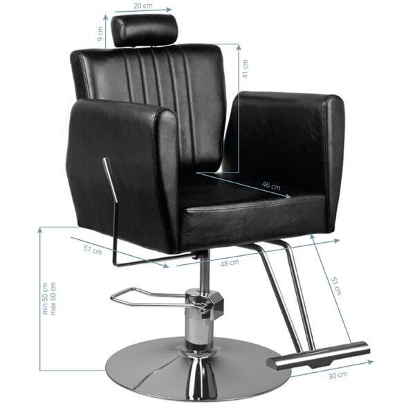 Hair System Barberstoel 0-179 Zwart  7