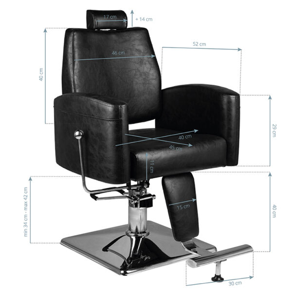 Hair system Barberstoel SM184 Zwart  6