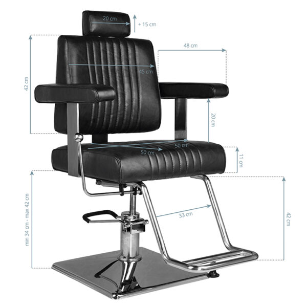 Hair system Barberstoel SM185 Zwart  7