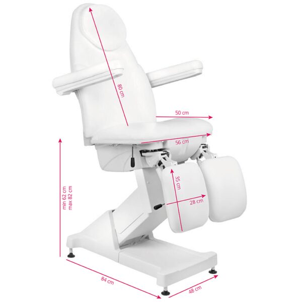 Elektrische behandelstoel Basic 156 3 motoren Wit  4