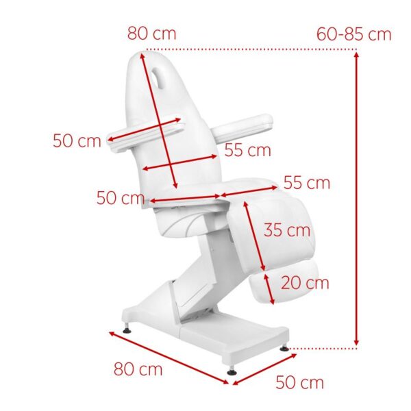 Elektrische behandelstoel Basic 158 3 motoren Wit  10