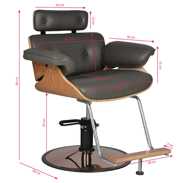 Gabbiano Kappersstoel Florence Grijs  5