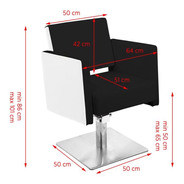 Gabbiano Kappersstoel Madrid Zwart/Wit  2