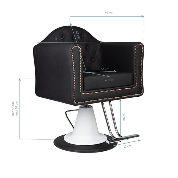 Gabbiano Kappersstoel Stuttgart Zwart  4