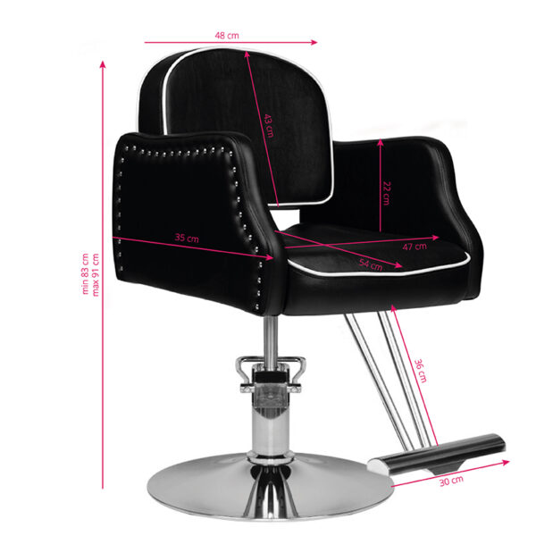 Hair System Kappersstoel HS24 Zwart  5