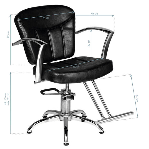 Hair System Kappersstoel SM382 Zwart  5