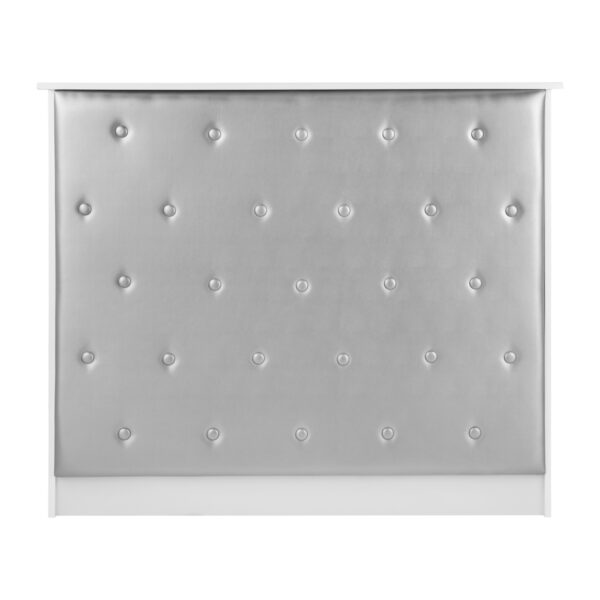 GABBIANO salon balie PIKO WIT HOUT ZILVER LEDER  5