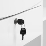 GABBIANO salon balie PIKO WIT HOUT ZILVER LEDER  8