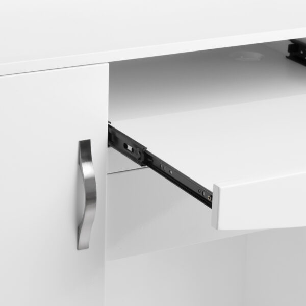 GABBIANO salon balie PIKO WIT HOUT ZILVER LEDER  9