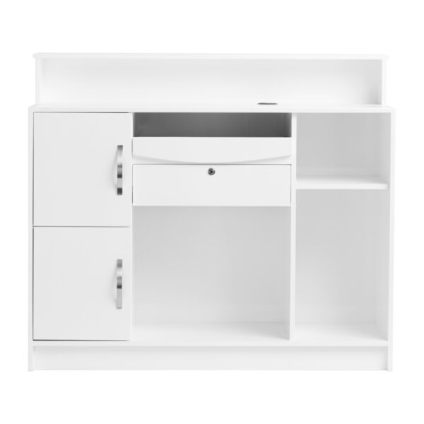 GABBIANO salon balie PIKO WIT HOUT ZWART LEER  6