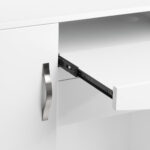 GABBIANO salon balie PIKO WIT HOUT ZWART LEER  10