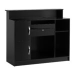 GABBIANO salon balie PIKO ZWART HOUT GOUD LEER  2