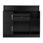 GABBIANO salon balie PIKO ZWART HOUT GOUD LEER  3