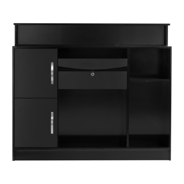 GABBIANO salon balie PIKO ZWART HOUT GOUD LEER  3