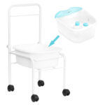 Set Pedicure voetenbad voor pedicure op wielen wit + voetmassage-stimulator met temperatuurbehoud am-506a  1