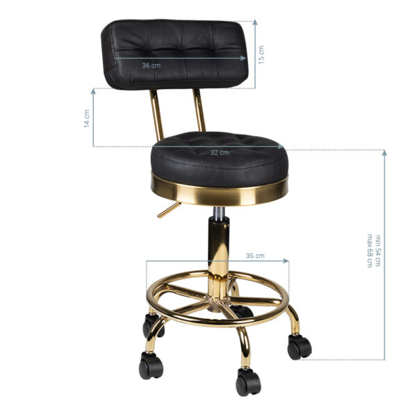 Tabouret goud am-830 zwart  5