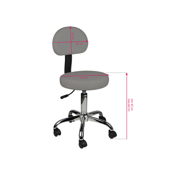 Tabouret met rugleuning am-9934 grijs  5