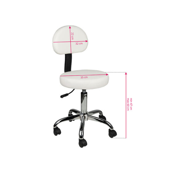 Tabouret met rugleuning am-9934 wit  5