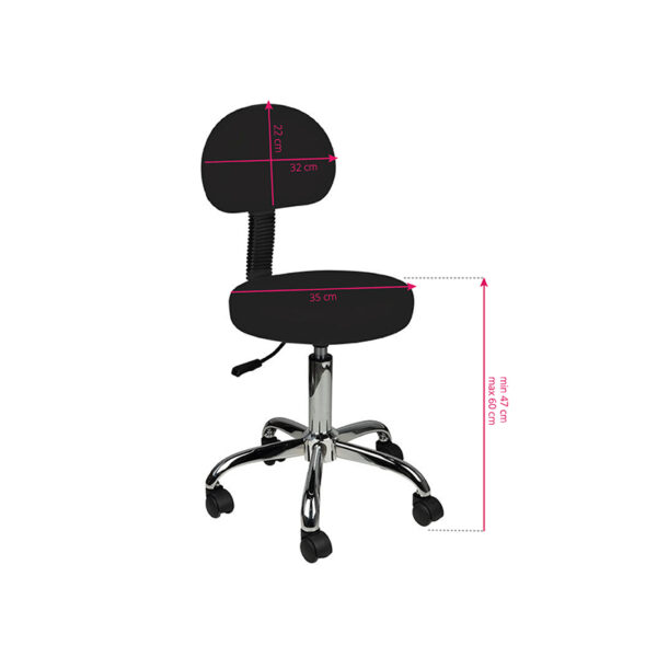 Tabouret met rugleuning am-9934 zwart  5