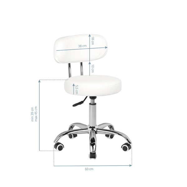 Tabouret voor pedicure a-007 wit  4