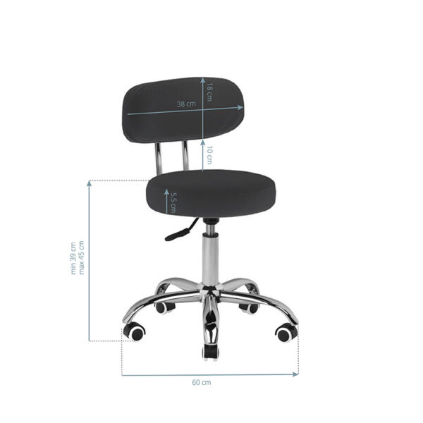 Tabouret voor pedicure a-007 zwart  4
