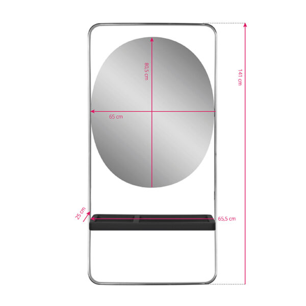 GABBIANO kaptafel met spiegel SOLO ZILVER ZWART  3