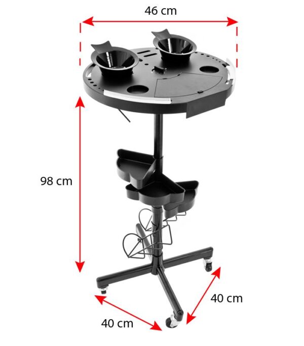 Gabbiano kappers werkwagen 175 timer zwart  7