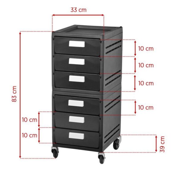 Gabbiano kappers werkwagen 200a zwart-grijs  5