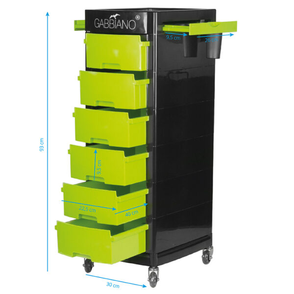 Gabbiano kappers werkwagen ft67 zwart/groen  6