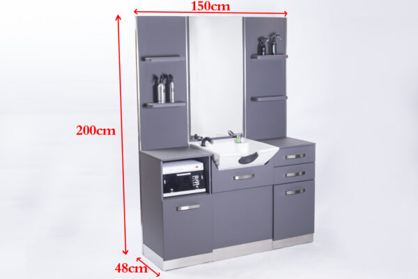Gabbiano kaptafel met wastafel b085 grijs  3