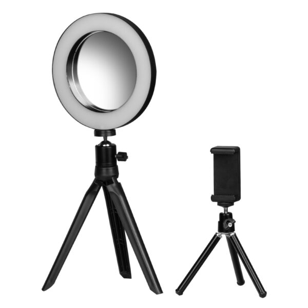 LED mini ringlamp 6" lamp met spiegel en telefoonstandaard  9