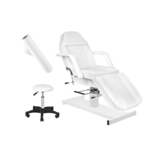 Set hydraulische behandelstoel 210 + kruk 303 wit + fleece laken  1