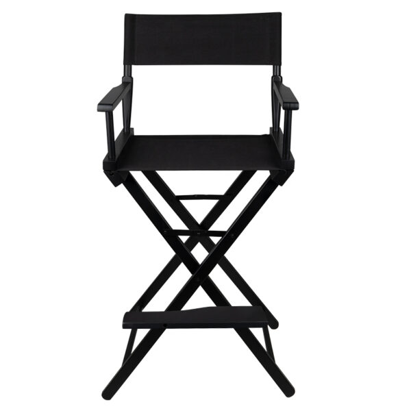 Zwarte houten look make-up stoel  2