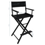 Zwarte houten look make-up stoel  3