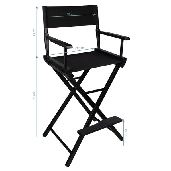 Zwarte houten look make-up stoel  3