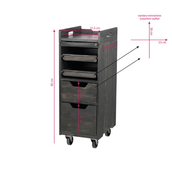 kappers werkwagen hout 991 grijs  5