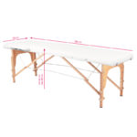2-sectie opklapbare massagetafel hout comfort wit  7