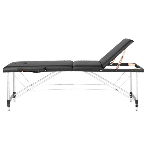 3-sectie Zwart Comfort Massagetafel gemaakt van aluminium  3
