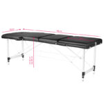 3-sectie Zwart Comfort Massagetafel gemaakt van aluminium  8