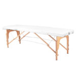 3-sectie opklapbare massagetafel hout comfort wit  1