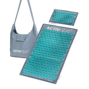 Acupressuur Mat Activfizjo Premium Natural Turquoise ontmoette een kussen  1
