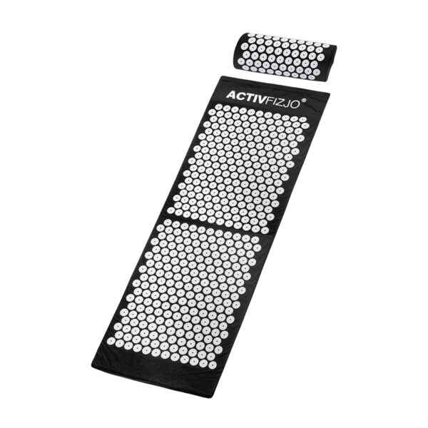 Acupressuurmat Activfizjo Grote Basic Zwart en Wit ontmoette een kussen  2