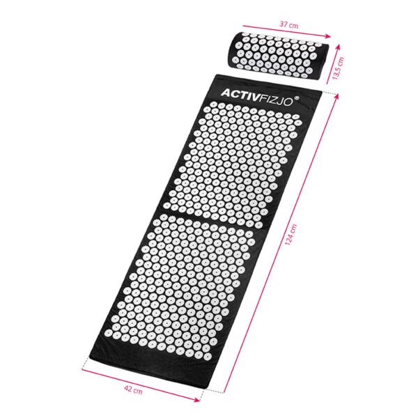 Acupressuurmat Activfizjo Grote Basic Zwart en Wit ontmoette een kussen  6