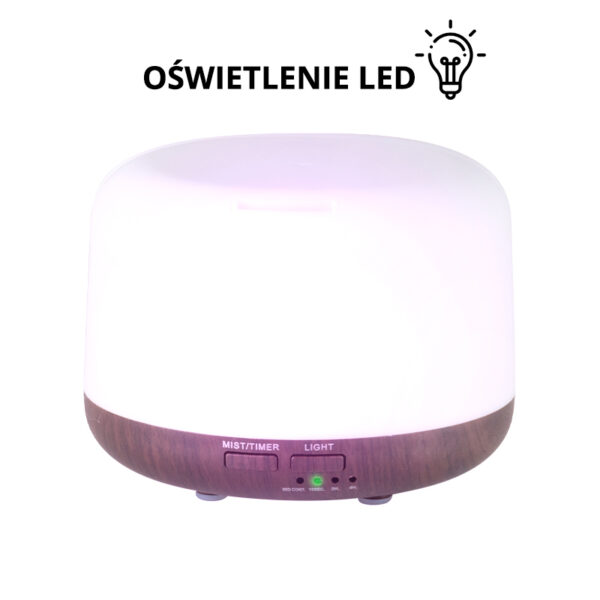 Aroma diffuser luchtbevochtiger spa 01 donker hout 300 ml + timer  3